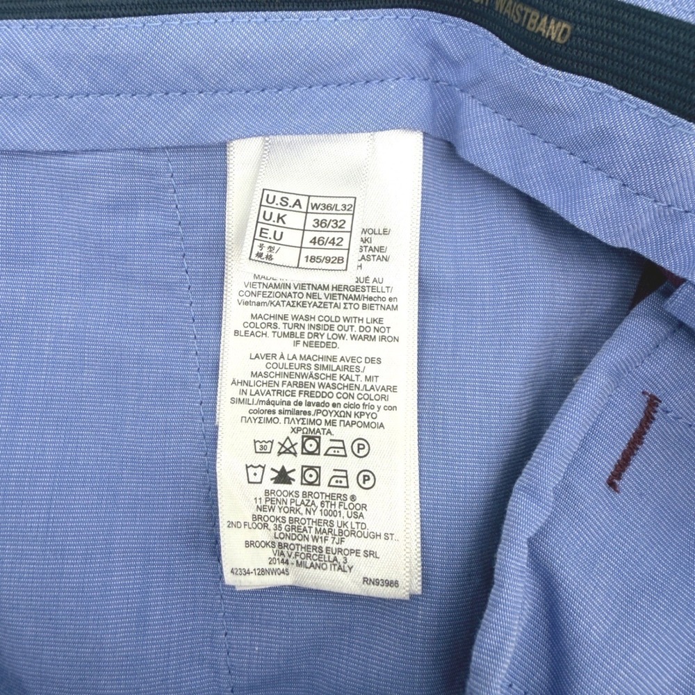 Brooks Brothers Pants Mens 35x31.5 (Tag 36x32) Burgundy‎ Lightweight Milano Fit - Picture 10 of 15